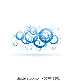 Vector circles background, soap and water