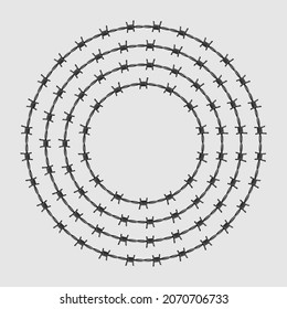 Vector Circles of Barbed Wire, Silhouette Style