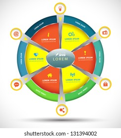 Vector circles for business concepts with  icons / can use for info-graphic / loop business report or plan / modern template / education template / business brochure /  system diagram