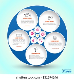 Vector circles for business concepts with  icons / can use for info-graphic / loop business report or plan / modern template / education template / business brochure /  system diagram