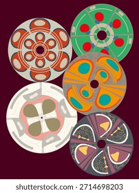 Círculos de Vector creados con los pinceles del autor.