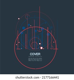 Vector circles design connection. Graphic abstract technology background. Lines connect pattern. Digital dot element