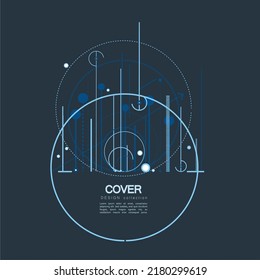 Vector circles design connection. Graphic abstract technology background. Lines connect pattern. Digital dot element