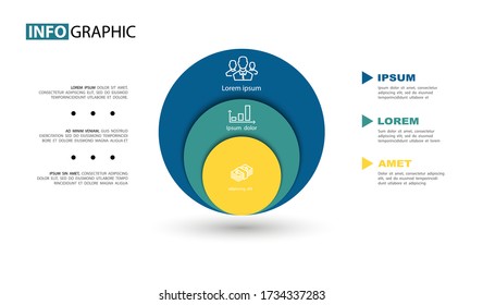 Vector circles infographic diagram, template for business, presentations, web design, 3 options. Can be used to create business projects, annual reports, the Internet. Business concept, process steps
