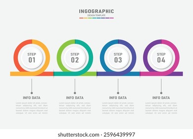 Vector circles for infographic. Template for diagram, graph, presentation and chart. Business concept with 4 options, parts, steps or processes.