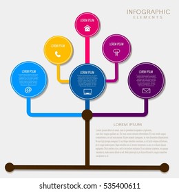 Vector circles for infographic. Template for diagram, graph, presentation and chart. Business concept with 6 options, parts, steps or processes. Abstract background.