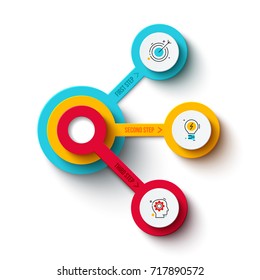 Vector circles for infographic. Template for diagram, graph, presentation and chart. Business concept with 3 options, parts, steps or processes. Abstract background.