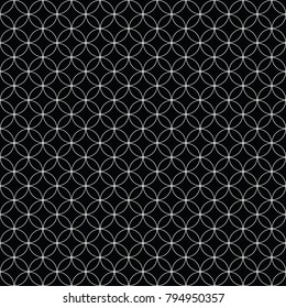 Vector circles lattice linear design for background. Seamless round Geometric pattern.