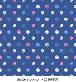Vector circles seamless pattern. Retro polka dot.
