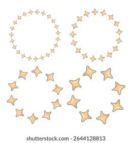 Vector Circles Set Yellow Stars