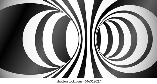 Vector circles surface optical illusion abstract background