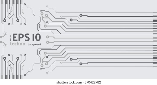 Vector circuit black board illustration. Flat vector illustration