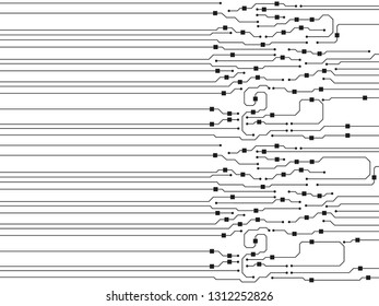 Vector circuit board background. Abstract flat circuit board illustration