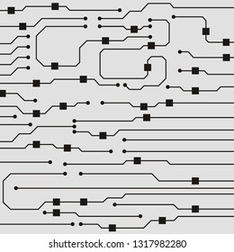 Vector circuit board background. Abstract flat circuit board illustration