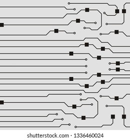 Vector circuit board background. Abstract flat circuit board illustration