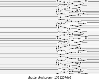 Vector circuit board background. Abstract flat circuit board illustration