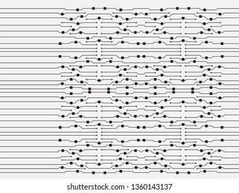 Vector circuit board background. Abstract flat circuit board illustration