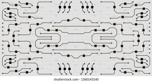 Vector circuit board background. Abstract flat circuit board illustration