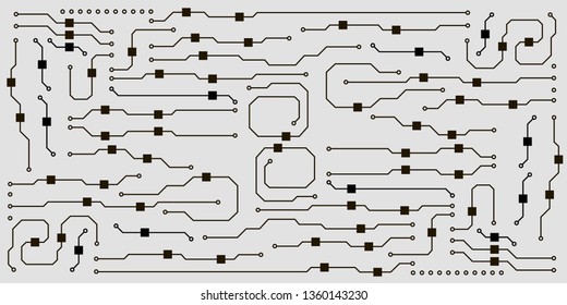 Vector circuit board background. Abstract flat circuit board illustration