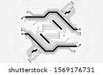 Vector circuit board background technology. illustration