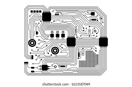 Vector circuit board background technology. illustration