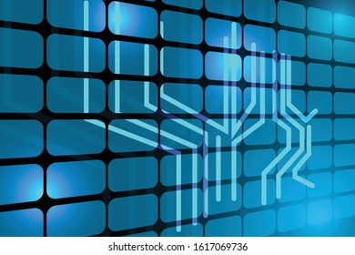 Vector circuit board background technology. illustration