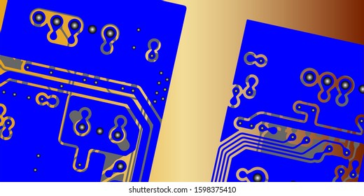 Vector circuit board Blue for layer top and Grey for layer bottom.