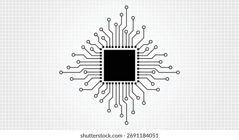 Imagen de chip de placa de circuito Vector. 