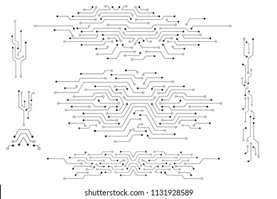 Vector circuit board and communication concept for technology background