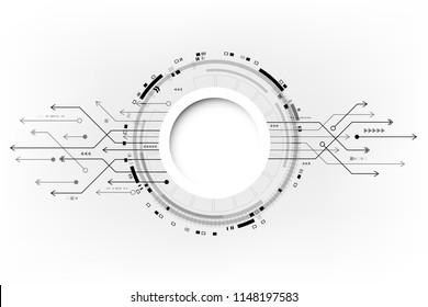 Vector circuit board and communication concept on white background for technology background