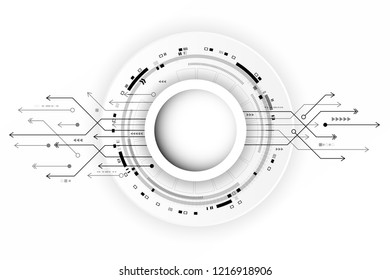 Vector circuit board and communication concept on white background for technology background