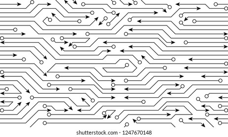 Vector circuit board and communication concept for technology background