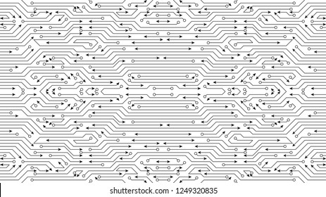 Vector circuit board and communication concept for technology background