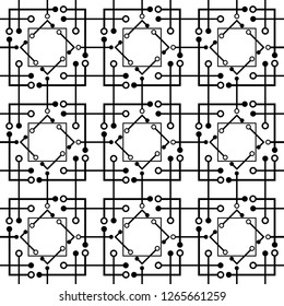 Vector circuit board and communication concept for seamless pattern technology background