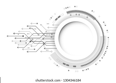 Vector circuit board and communication concept on white background for business technology background