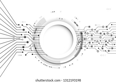 Vector circuit board and communication concept on white background for business technology background