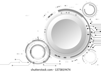 Vector circuit board and communication concept on white background for technology background