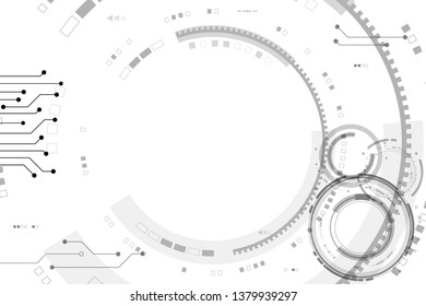 Vector circuit board and communication concept on white background for technology background