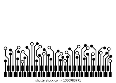 Vector circuit board and communication concept on white background for technology background