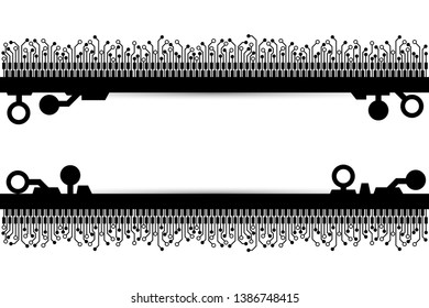 Vector circuit board and communication concept on white background for technology background