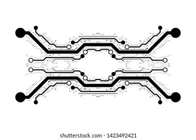 Vector circuit board and communication concept on white screen for technology background