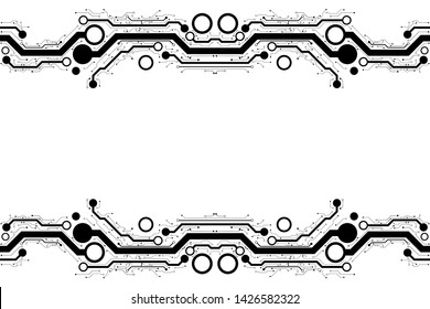 Vector circuit board and communication concept on white screen for technology background