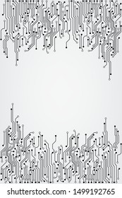 Vector circuit board and communication concept on white screen for technology background