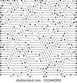 Vector circuit board and communication concept on white screen for technology background