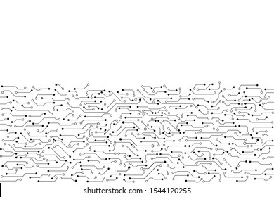 Vector circuit board and communication concept on white screen for technology background