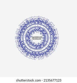 Vector circuit board and communication concept on white background for technology background