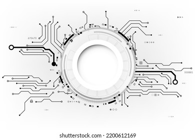 Vector circuit board and communication concept on white background for technology background