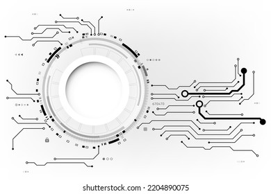 Vector circuit board and communication concept on white background for technology background