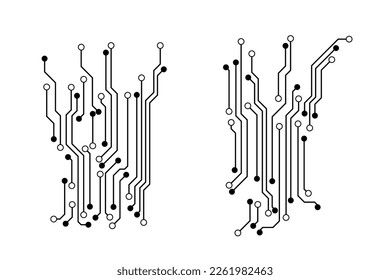 Vector circuit board and communication concept on white screen for technology background