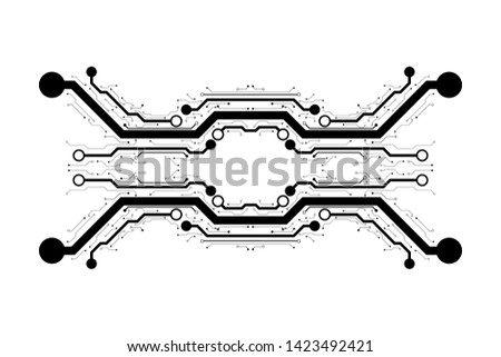 Vector circuit board and communication concept on white screen for technology background